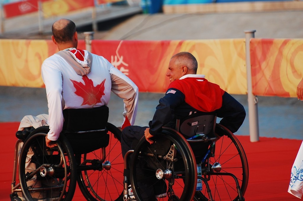 Paul Tingley and John Ruf head for the medal podium - 2008 Paralympics - Qingdao © Dan Tucker http://sailchallengeinspire.org/